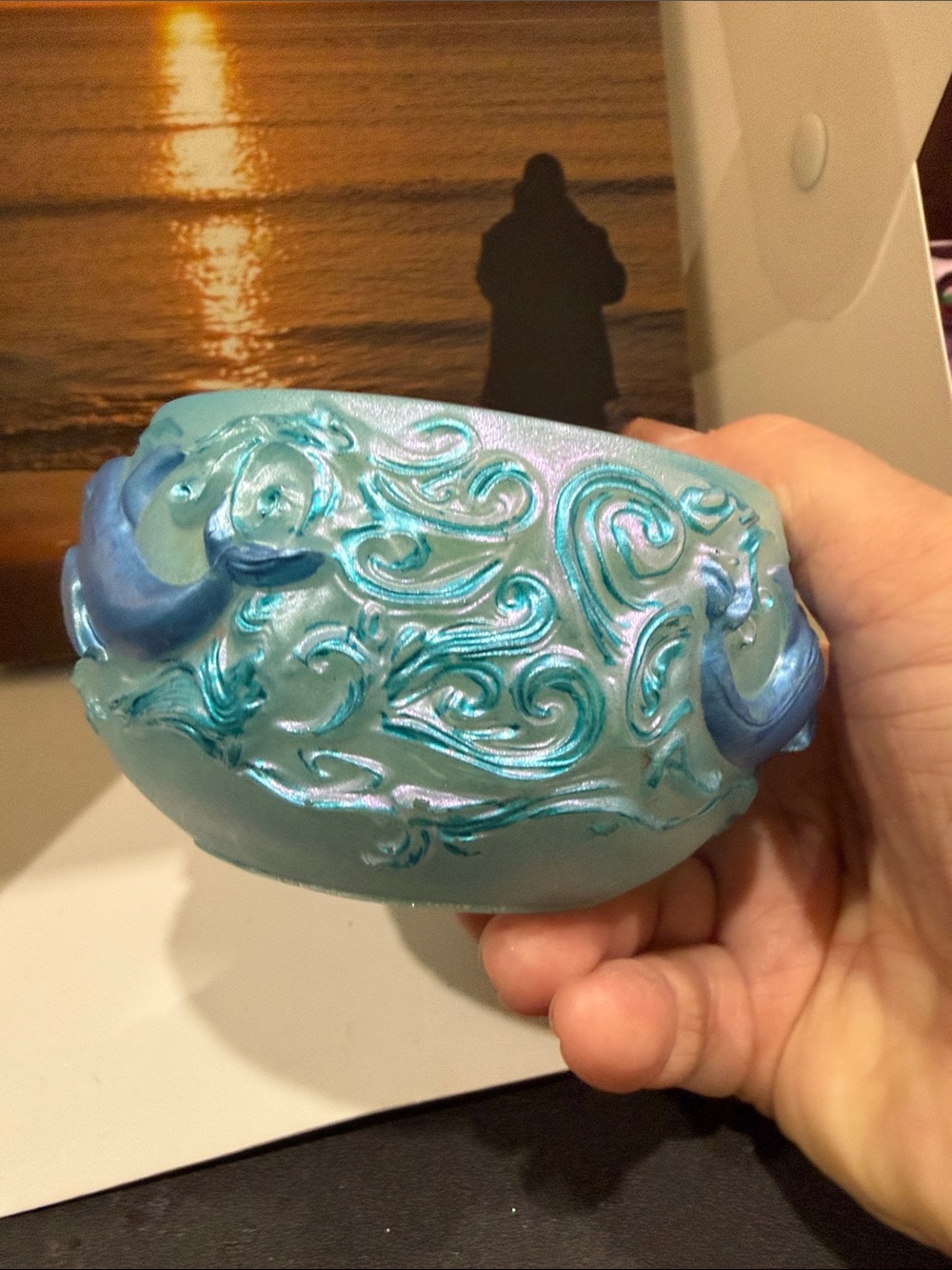 Decorative Turquoise Blue Dolphin Resin Bowl - Picture 9 of 11